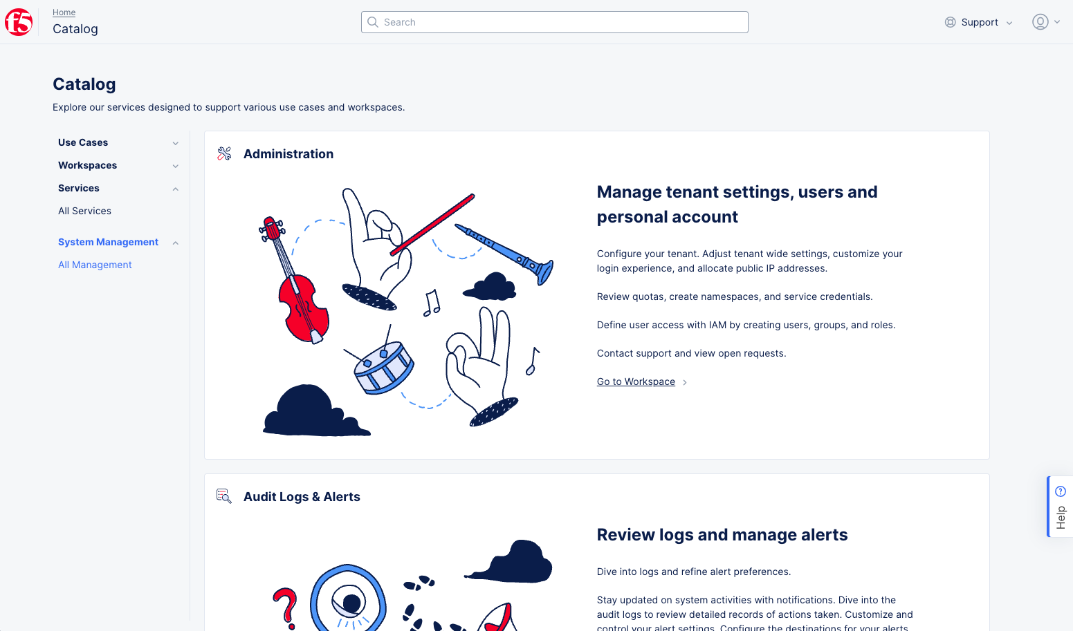 Figure: View System Management Options