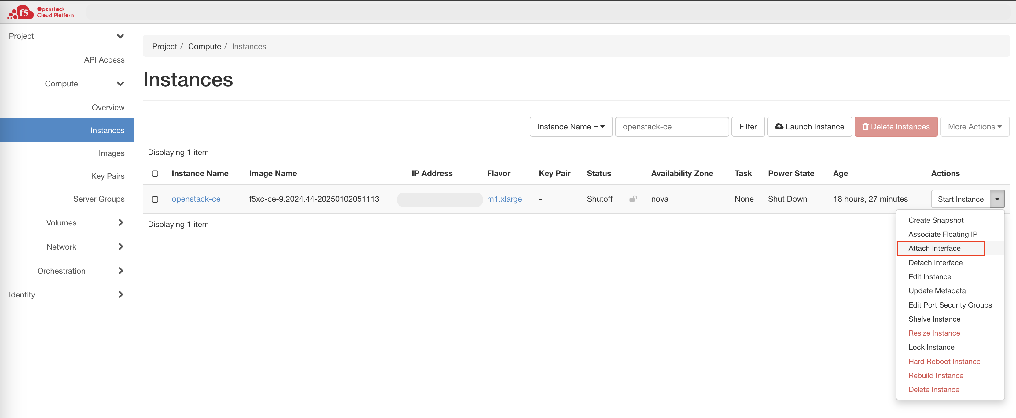 Figure: Attach Interface