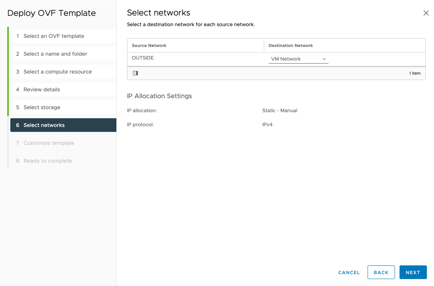 Figure: Select networks page