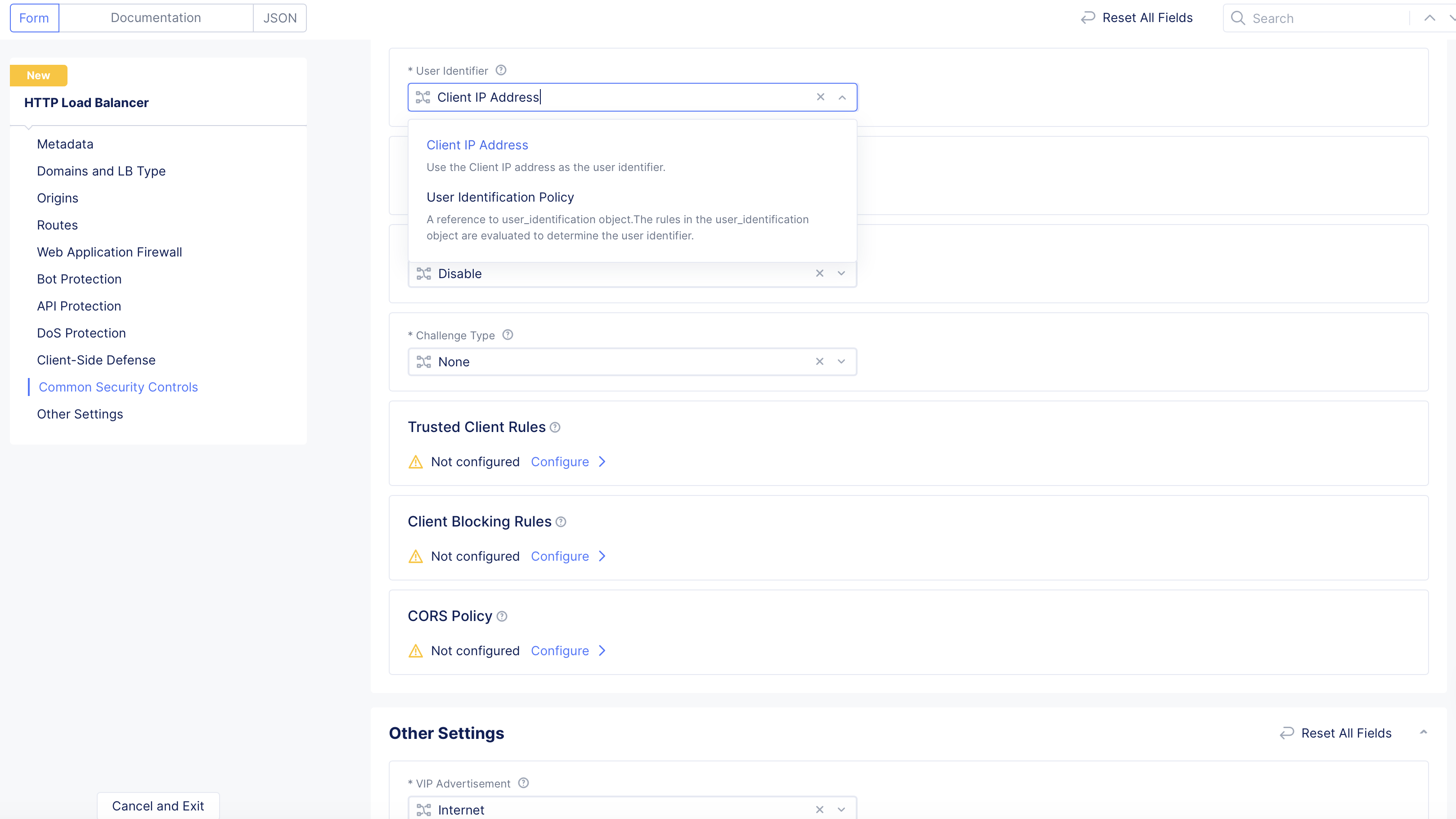 Figure: User ID Policy