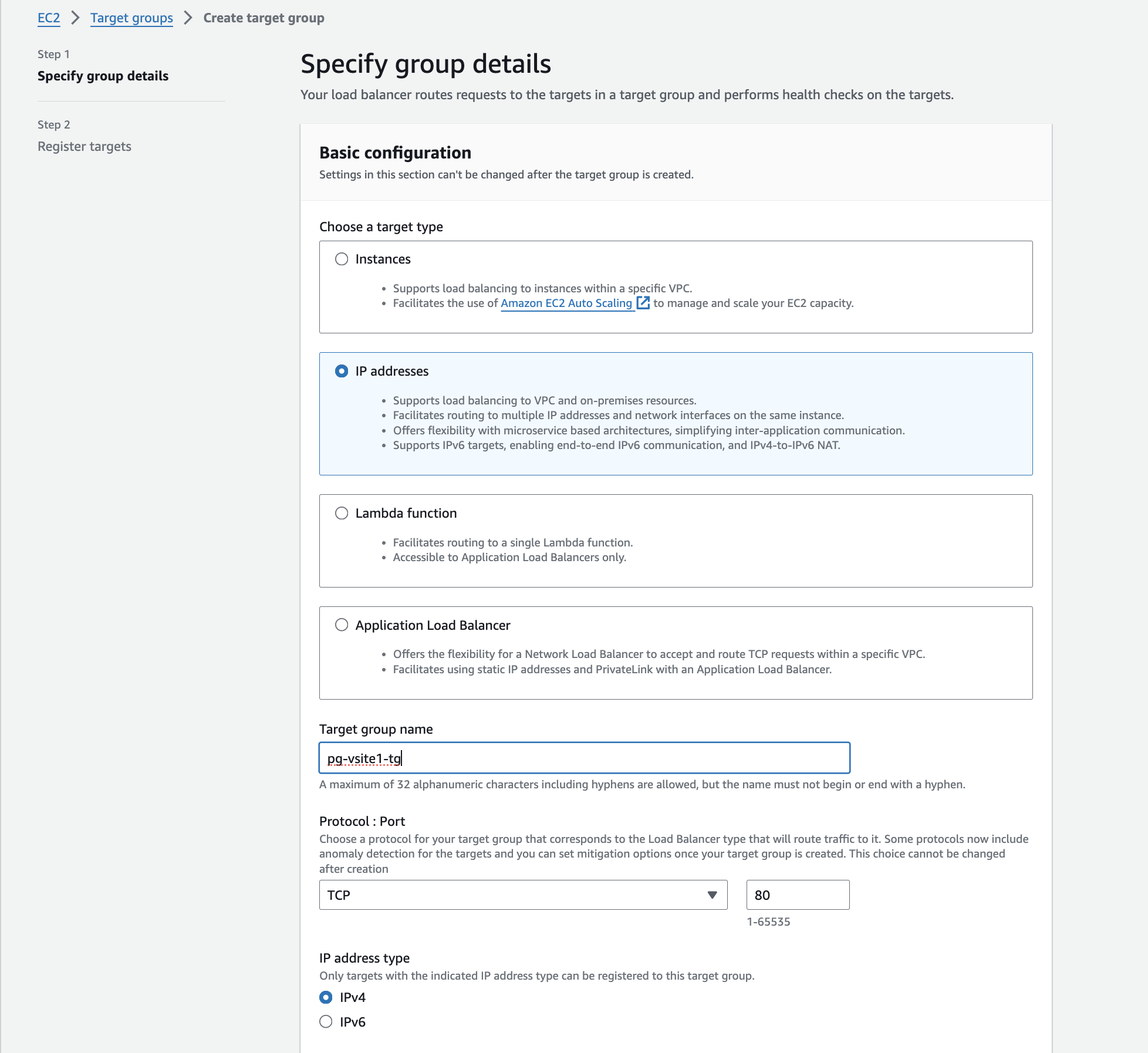 Figure: AWS NLB IP Address Target