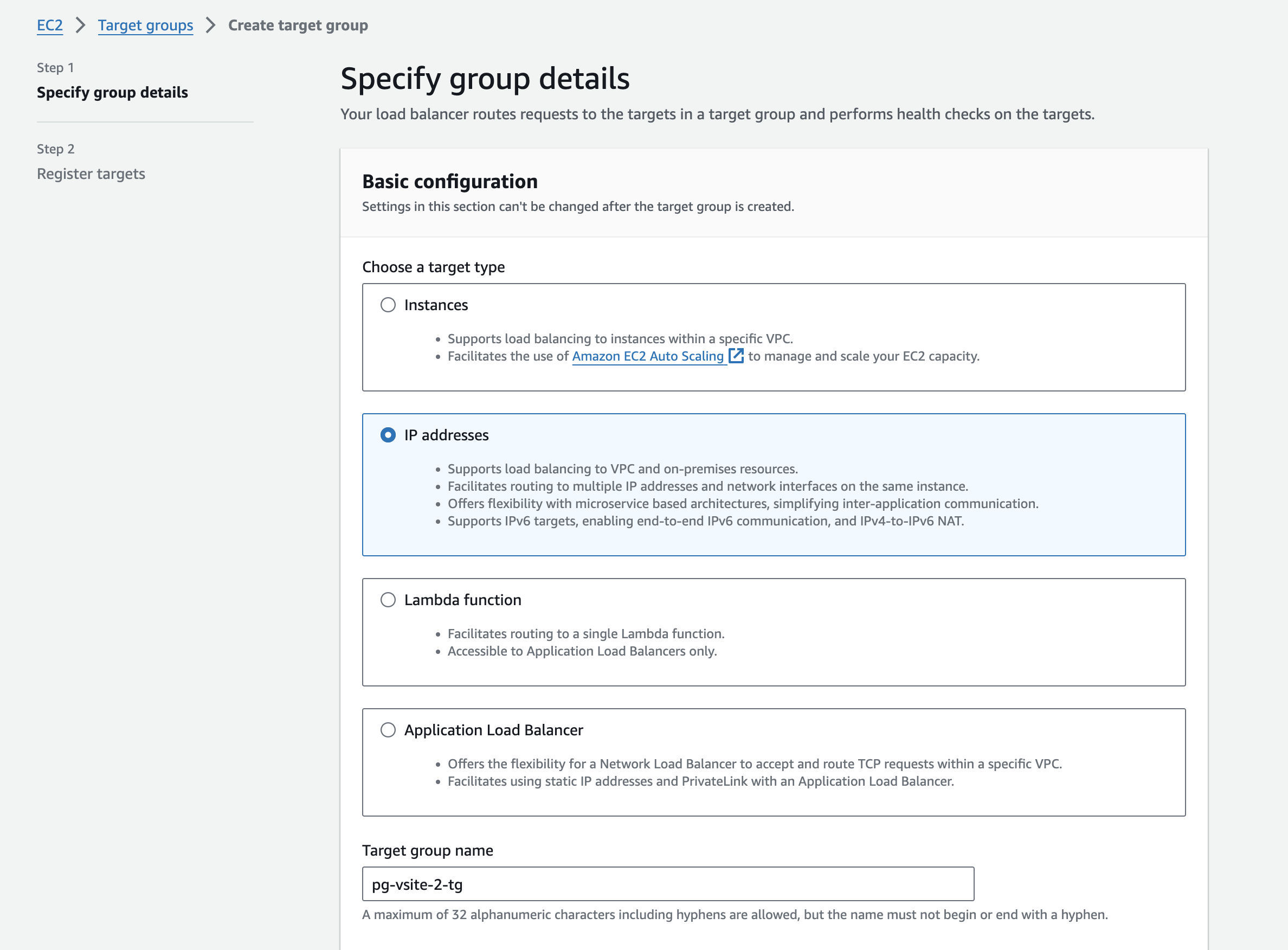 Figure: AWS NLB IP Address Target