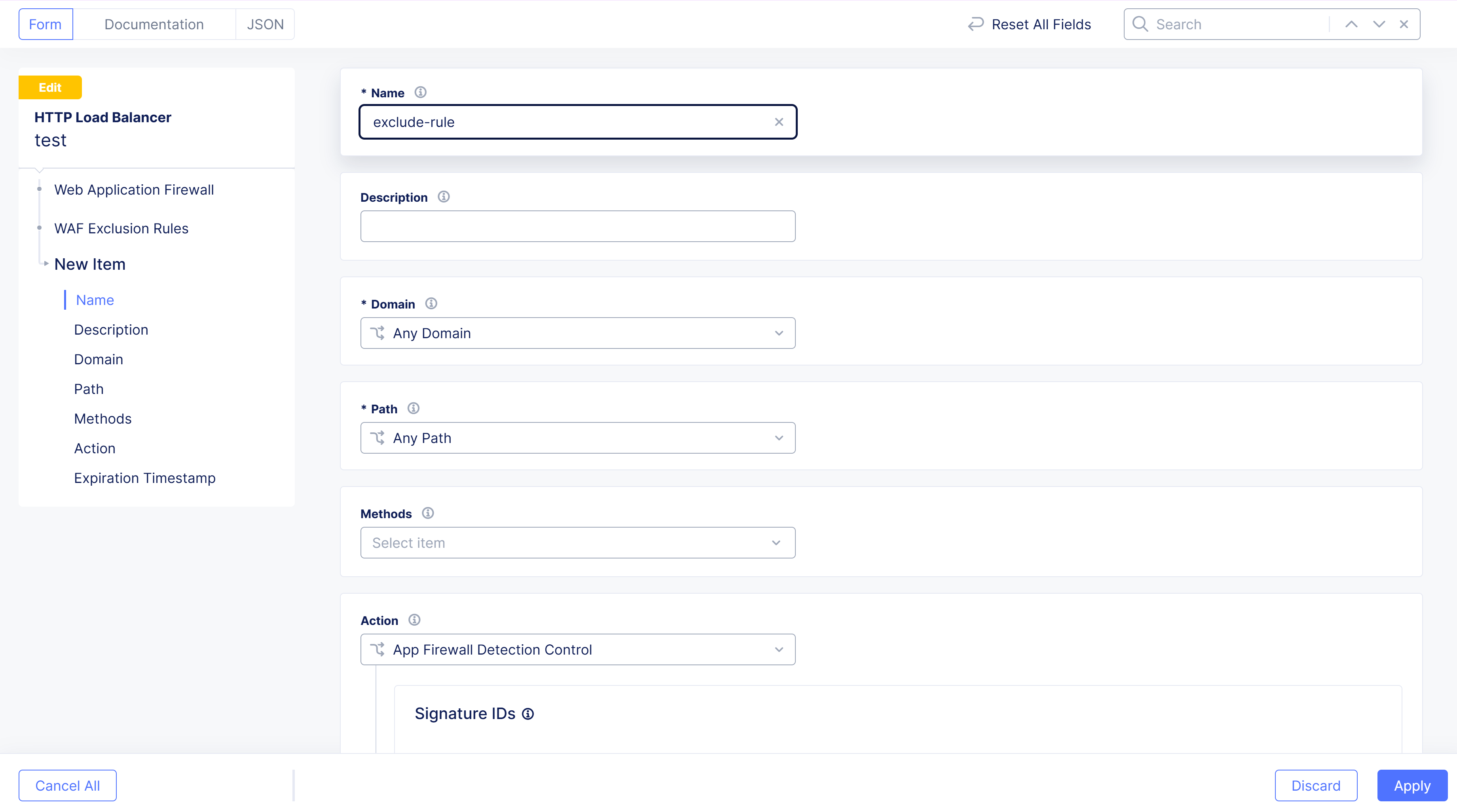 Figure: Add Rule Name