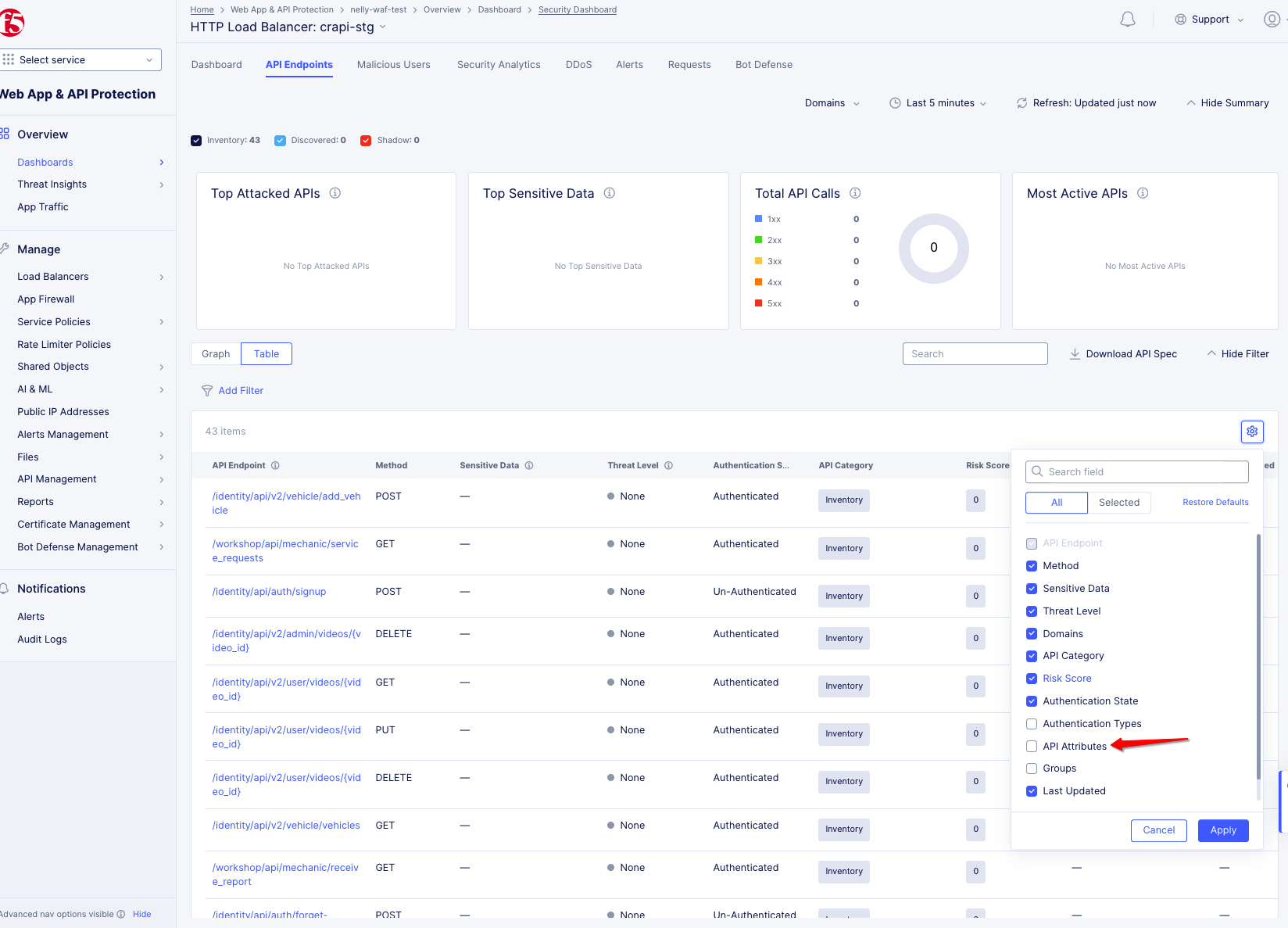 Figure: Enable Columns