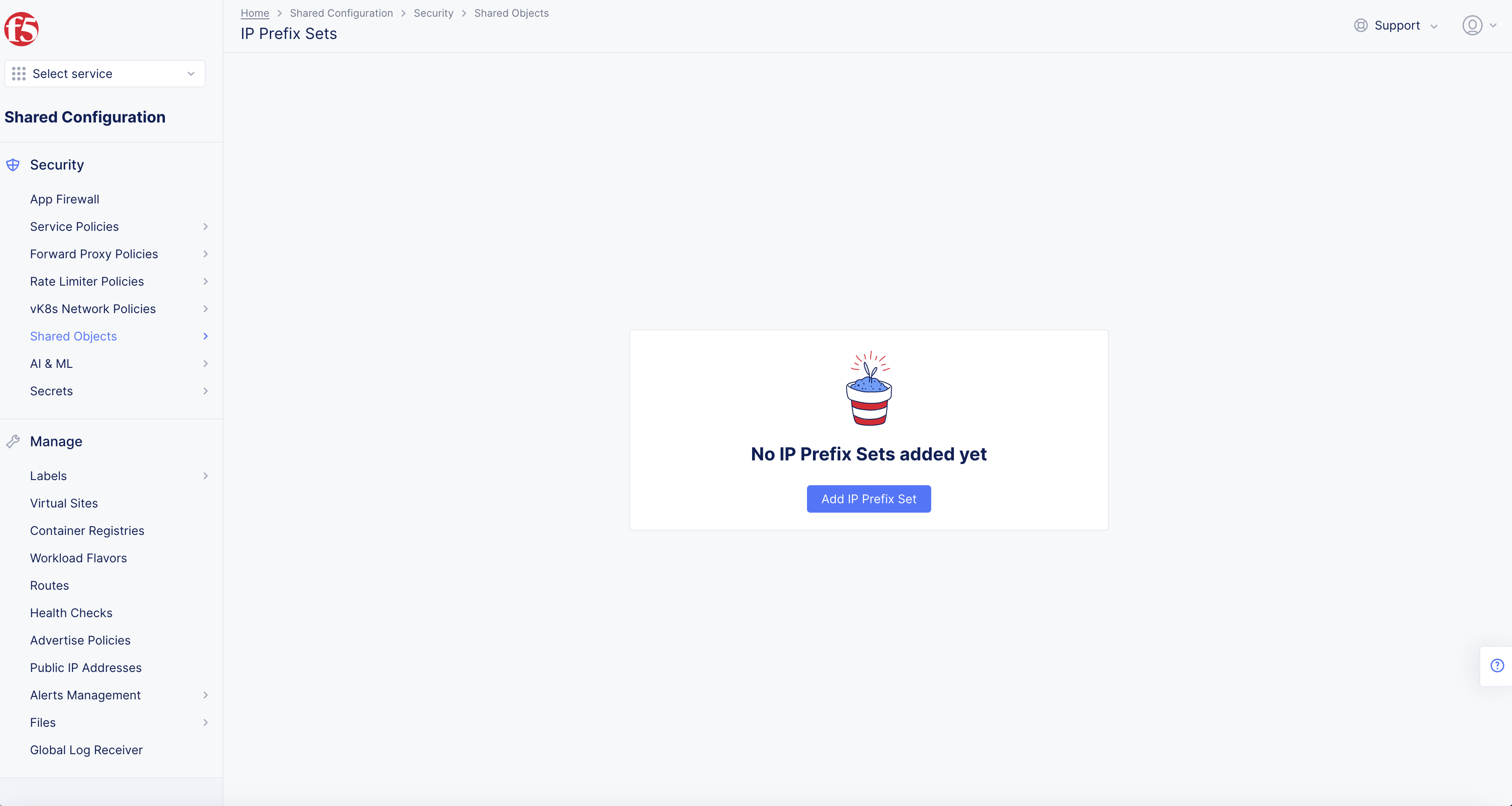 Figure: IP Prefix Set Locations