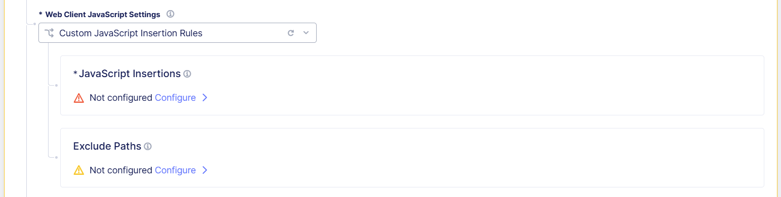 Figure: Configure Custom JavaScript Insertion Rules